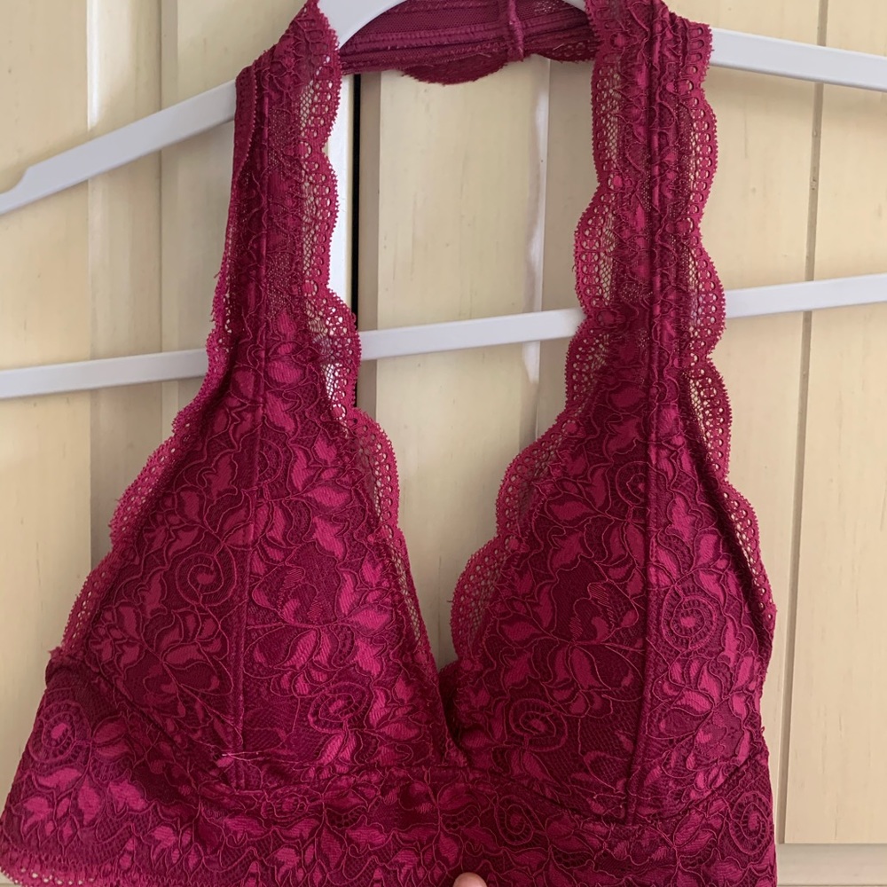 Red lace bralette